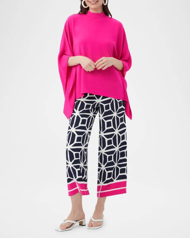 Anona Mock-Neck Handkerchief Top
